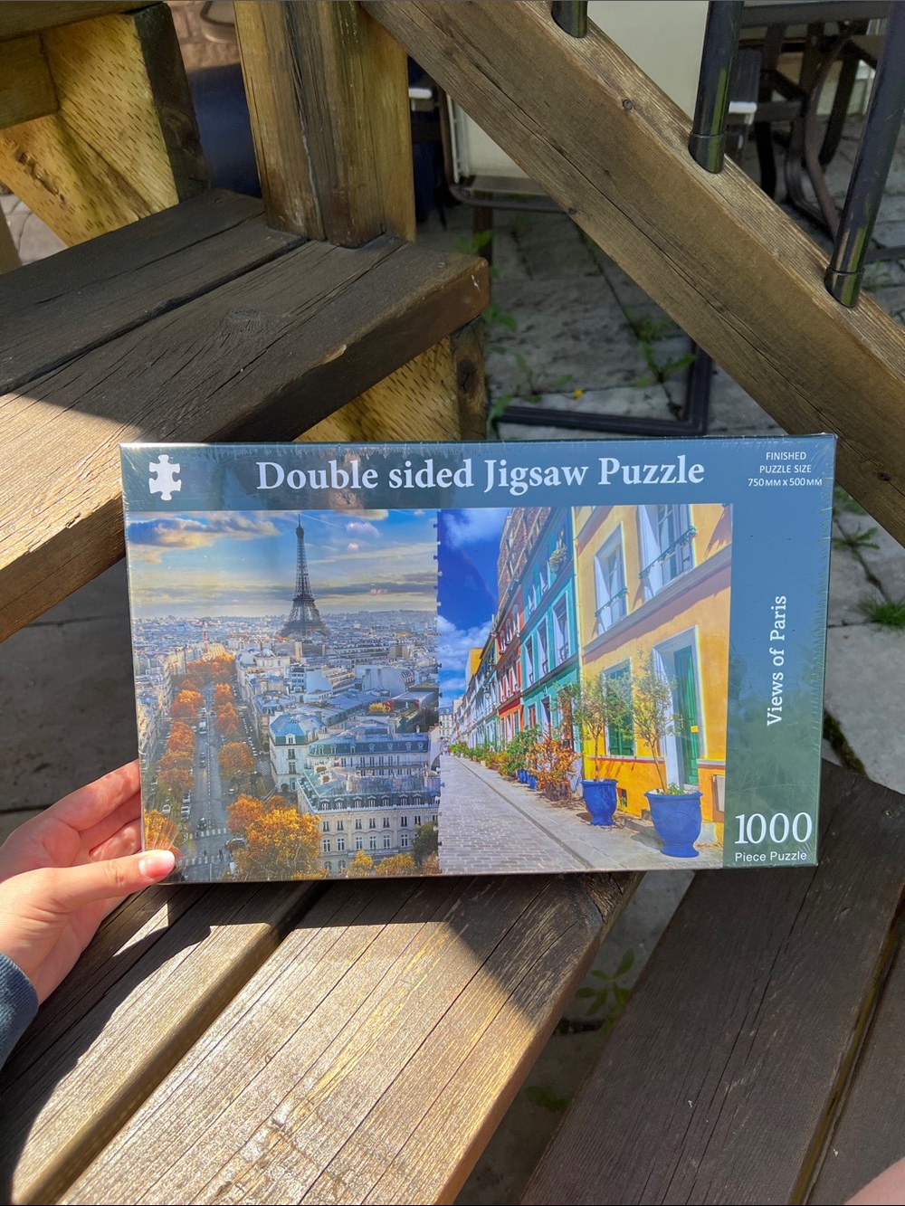 Double Sided Jigsaw Puzzle - Views of Paris - 1000 Piece - Blue/Green